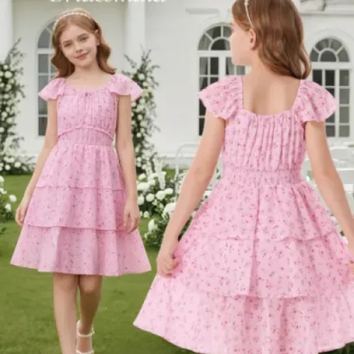 GRACE KARIN Girls Summer Floral Dress Review: cute flower dress that’s mostly about looks, not high-end fabric