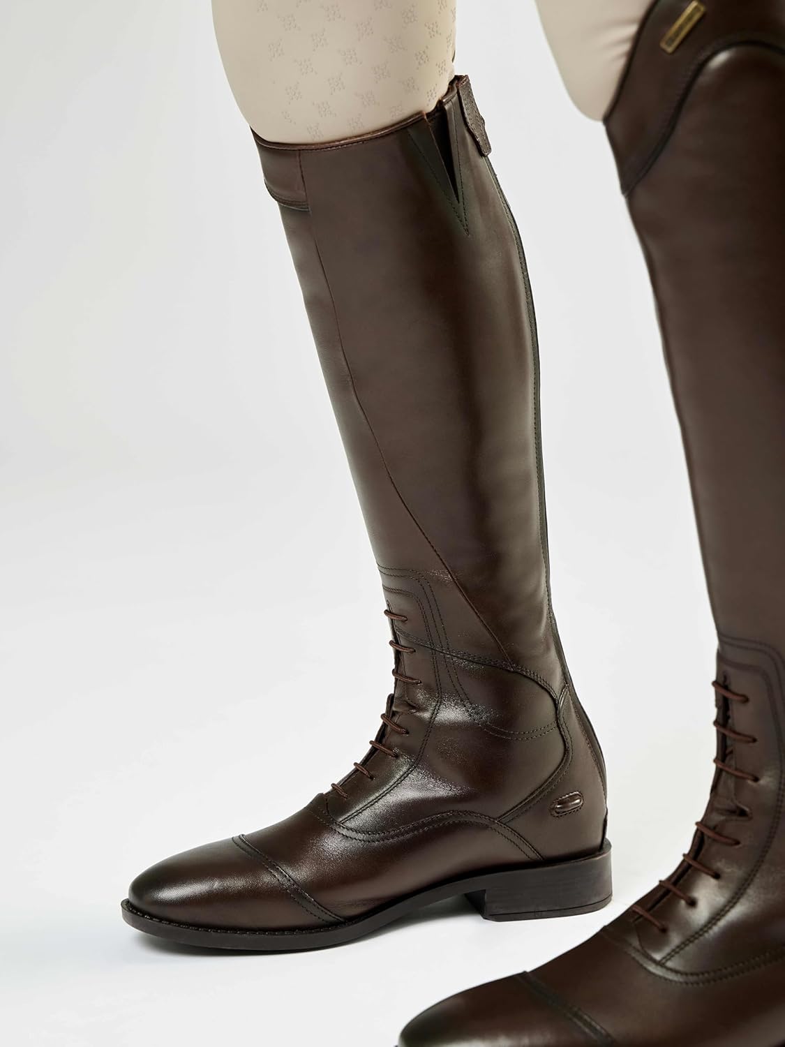Junior Field Riding Boot - Childrens Long Leather Horse Riding Boot - Regular Height Calf 2 UK Brown