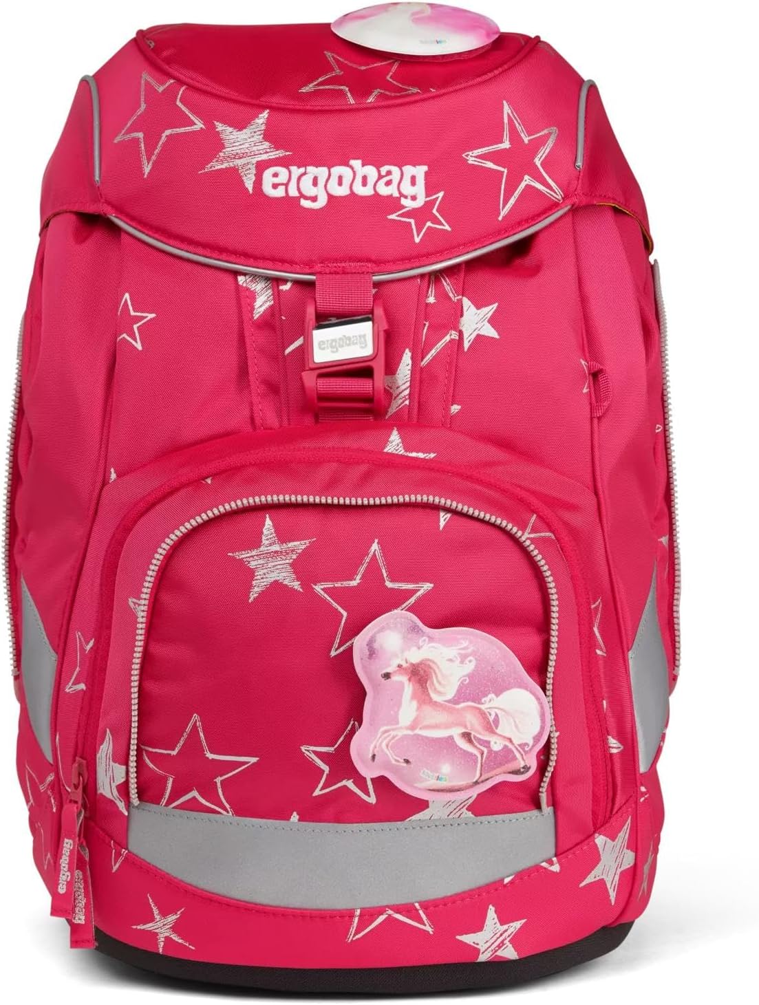 Ergobag Pack Set Ergonomic School Backpack, School Bag, Predecessor Collection, Flexible, 6 Pieces, 1st Class Primary School, Cinbärella - Pink, standard size, School bag set standard size Cinbärella - Pink