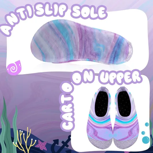 Kids Swim Water Shoes for Boys Girls Toddlers Baby Aqua Socks for Kids Quick Dry Pool Beach Barefoot Children 8.5/9 UK Child Liuli Purple