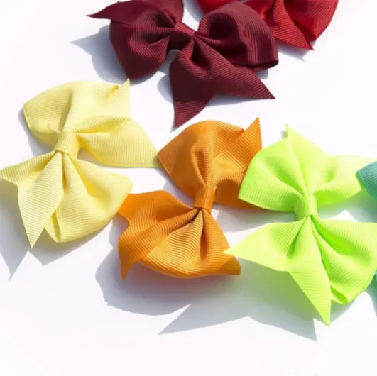 40 Pcs Hair Bows for Girls Hair Clips for Girls Toddlers - Grosgrain Ribbon Craft Pinwheel Bows In Pairs Medium Size 3.5 Inch